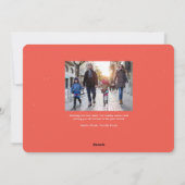 応援おもしろいgroovyレトロピンクレッド新年の写真 シーズンカード (裏面)