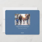 応援おもしろいgroovy retro navy blue新年の写真 シーズンカード (裏面)