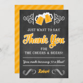 応援およびビール第50誕生日のサンキューカード サンキューカード (正面/裏面)