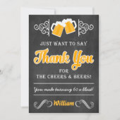 応援およびビール第60誕生日のサンキューカード サンキューカード (正面)