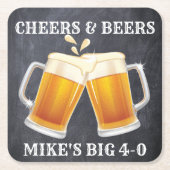 応援およびビール飲み物のコースター スクエアペーパーコースター (正面)