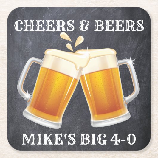 応援およびビール飲み物のコースター スクエアペーパーコースター (正面)