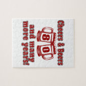 応援およびビール80の誕生日のデザイン ジグソーパズル (横)