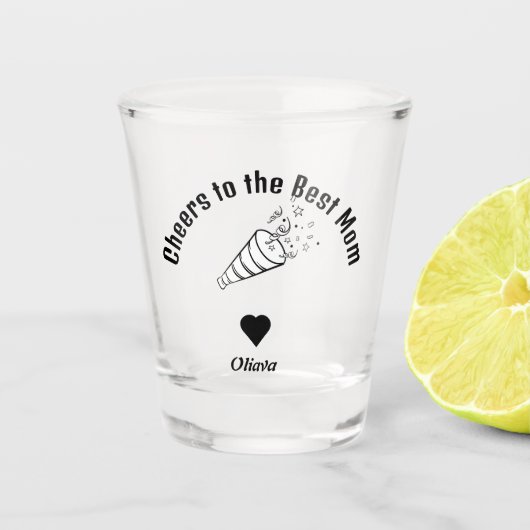 応援お最高の母さんカスタムへキュートユニークギフト ショットグラス (正面)