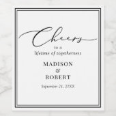 応援お祝い結婚の記念日の酒 ワインラベル (シングルラベル)