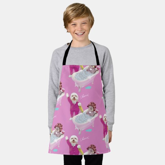 応援からくつろぎ エプロン (着用した状態)