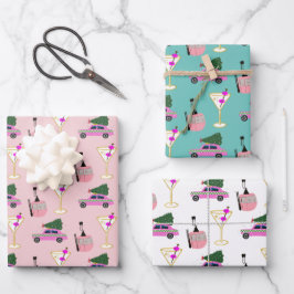 応援からクリスマス新年スキーパーティー ラッピングペーパーシート