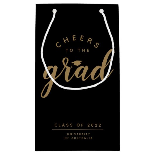 応援からグラッドへ|ブシンプルラック&金ゴールド抱き枕 スモールペーパーバッグ (裏面)