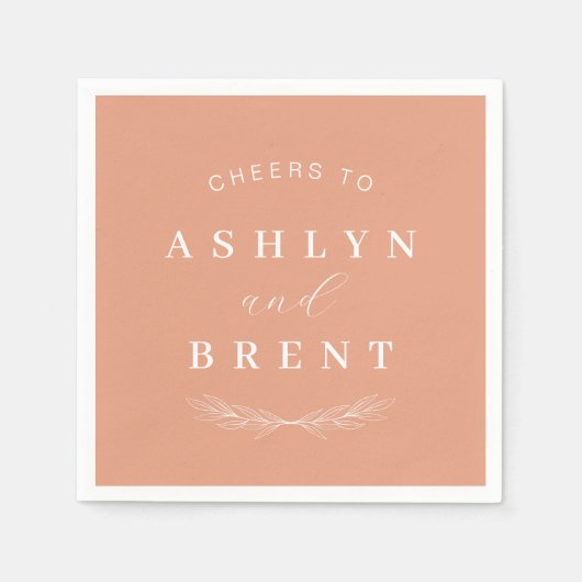 応援からテラコッタ結婚のカクテルナプキンス スタンダードカクテルナプキン (正面)