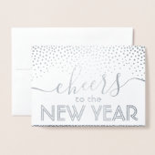 応援からニューイヤー海軍ブルースタイリッシュ紙吹雪 箔カード (封筒付き正面)