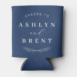 応援からネイビー結婚ブルーのクーラーボックス/Coozie 缶クーラー