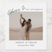 応援からパーソナライズされた結婚式の引き出物写真 ワインラベル (シングルラベル)