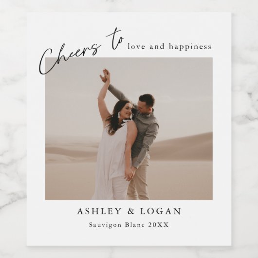 応援からパーソナライズされた結婚式の引き出物写真 ワインラベル (シングルラベル)