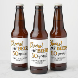 応援からビール50誕生日 ビールラベル