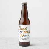 応援からビール50誕生日 ビールラベル (正面)