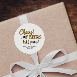 応援からビール50誕生日 ラウンドシール