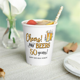応援からビール50誕生日 紙コップ