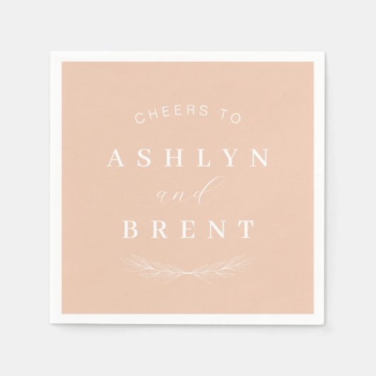 応援からライトピーチ結婚のカクテルナプキンス スタンダードカクテルナプキン (正面)
