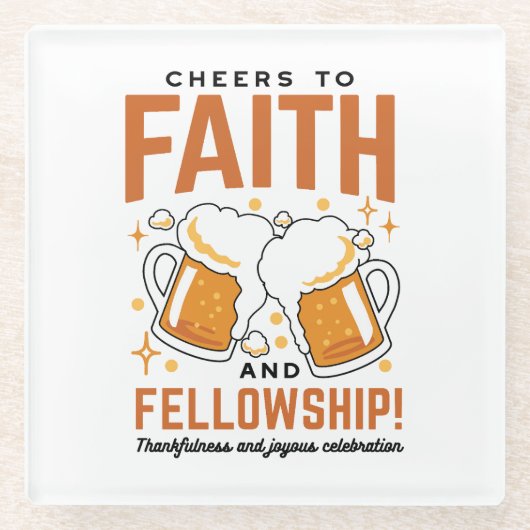 応援から信仰とフェローシップ – オクトーバーフェストティー ガラスコースター (正面)