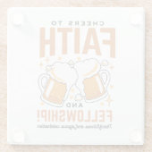 応援から信仰とフェローシップ – オクトーバーフェストティー ガラスコースター (裏面)