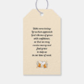 応援から信仰とフェローシップ – オクトーバーフェストティー ギフトタグ (裏面)