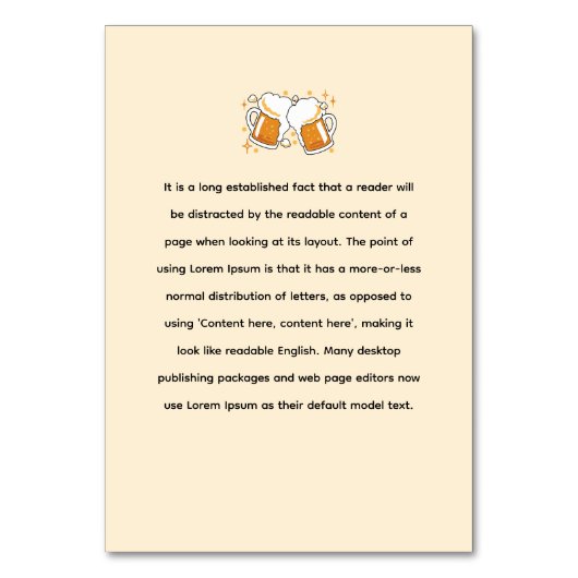 応援から信仰とフェローシップ – オクトーバーフェストティー テーブルナンバー (裏面)