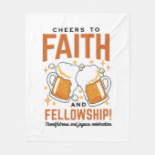 応援から信仰とフェローシップ – オクトーバーフェストティー フリースブランケット (正面)