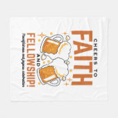 応援から信仰とフェローシップ – オクトーバーフェストティー フリースブランケット (正面(横))