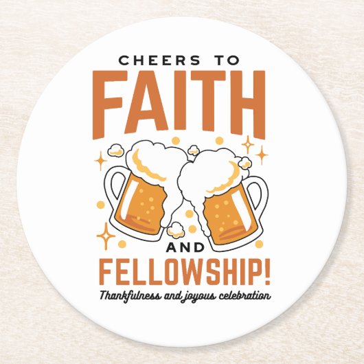 応援から信仰とフェローシップ – オクトーバーフェストティー ラウンドペーパーコースター (正面)