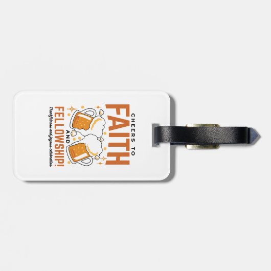 応援から信仰とフェローシップ – オクトーバーフェストティー ラゲッジタグ (裏面横)