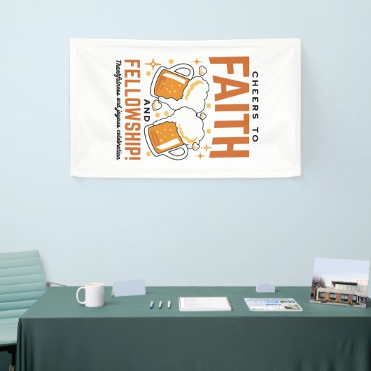応援から信仰とフェローシップ – オクトーバーフェストティー 横断幕 (トレードショー)