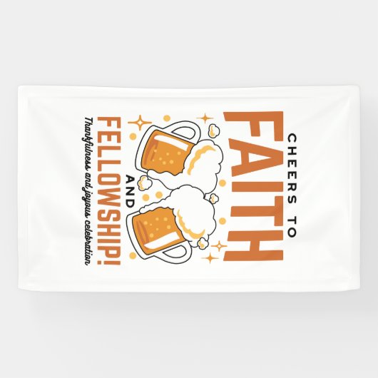 応援から信仰とフェローシップ – オクトーバーフェストティー 横断幕 (横)