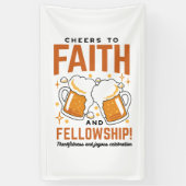 応援から信仰とフェローシップ – オクトーバーフェストティー 横断幕 (縦)