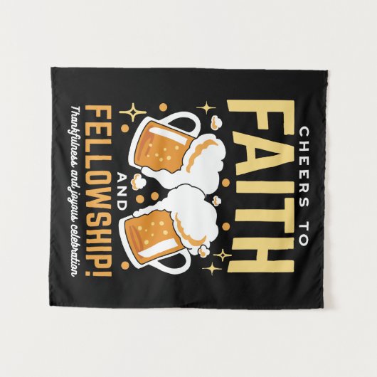 応援から信仰とフェローシップ – オクトーバーフェスト タペストリー (正面(横))