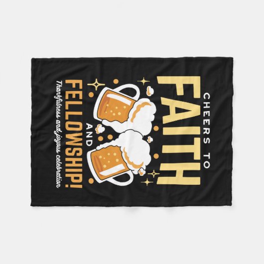 応援から信仰とフェローシップ – オクトーバーフェスト フリースブランケット (正面(横))