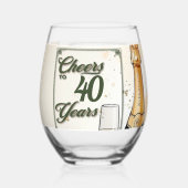 応援から年へのパーティー ステムなしワイングラス (裏面)