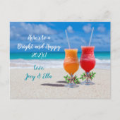 応援から年末年始ビーチドリンクはがき ポストカード (正面)
