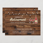 応援から引退パーティーウッドワイン招待状 招待状 (正面/裏面)