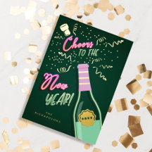 応援から新年おもしろいレトロネオンワインボトル