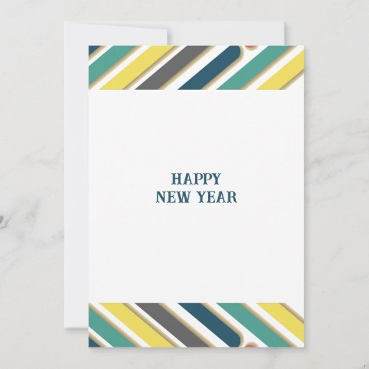 応援から新年の引用文グリーンボタニカルカード 招待状 (裏面)