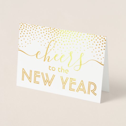 応援から新年の紙吹雪スタイリッシュ1枚の写真 箔カード (正面)