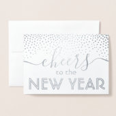 応援から新年の紙吹雪スタイリッシュ1枚の写真 箔カード (封筒付き正面)