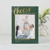 応援から新年の緑の金ゴールドグリッター写真 シーズンカード (スタンド正面)