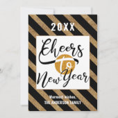 応援から新年へ写真モダンフェスティバル金ゴールドブラック シーズンカード (正面)