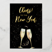応援から新年シャンパングラス 箔シーズンカード (正面)