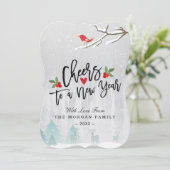 応援から新年スクリプト冬の雪のシーン写真 シーズンカード (スタンド正面)