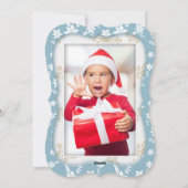 応援から新年スクリプト冬の雪のシーン写真 シーズンカード (裏面)