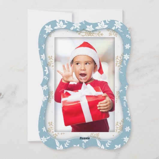 応援から新年スクリプト冬の雪のシーン写真 シーズンカード (裏面)