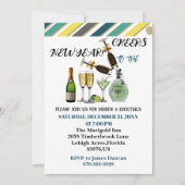 応援から新年ディナーカクテルアートモダン 招待状 (正面)