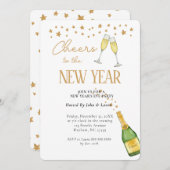 応援から新年パーティの招待状 案内状 (正面/裏面)